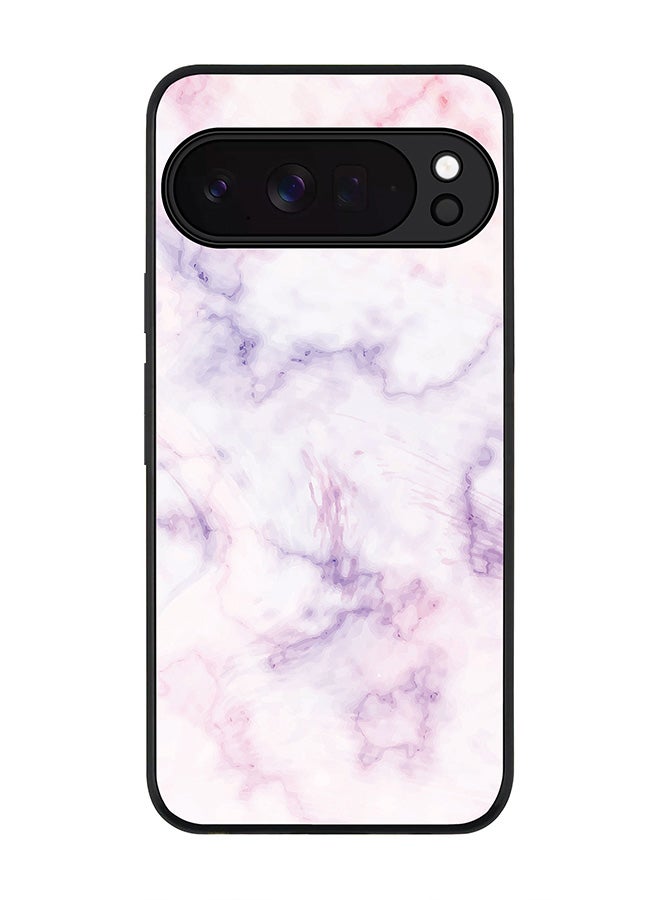 For Google Pixel 10 Pro Case,Slim fit Camera Protection, Shockproof Thin Phone cover  - Marble Print Cotton Candy
